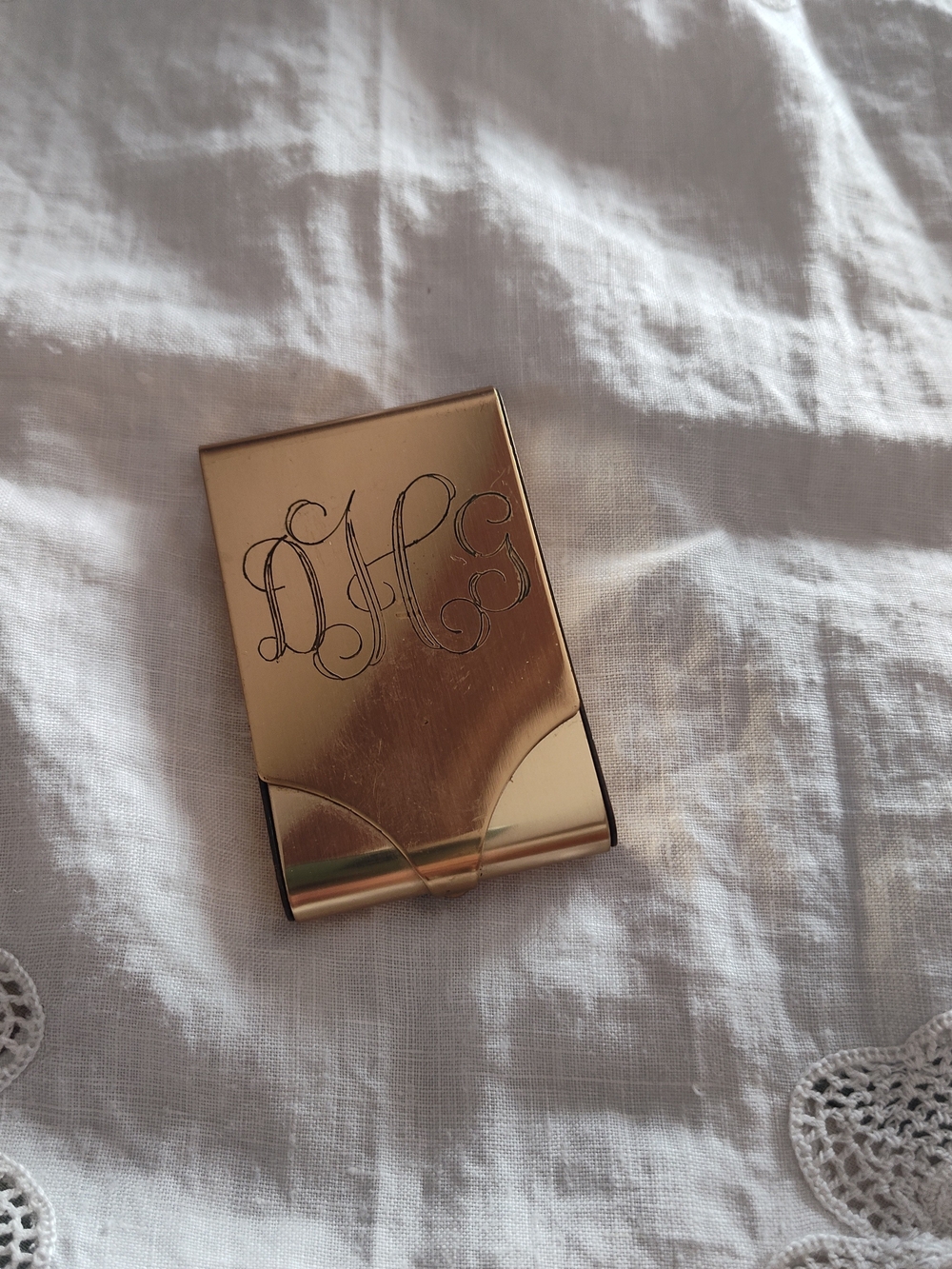 Goldtone Brass  Sweet And Low Travel Holder